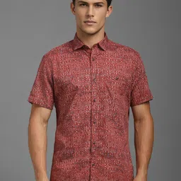 Louis Philippe Jeans Men Spread Collar Micro Ditsy Printed Cotton Casual Shirt-image-82