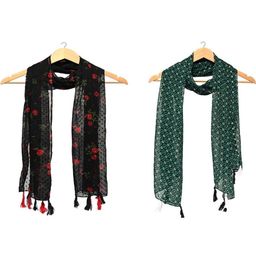 StoleVilla Multicoloured Floral Chiffon Stoles-image-71