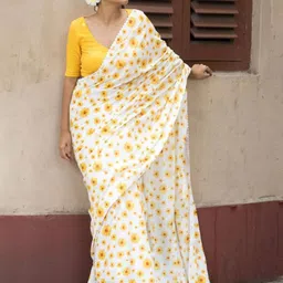 STAVA CREATION Floral Printed Embroidered Saree-image-10