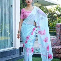 SANJANA SILK Floral Satin Bagh Saree-image-79