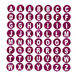 Comet Busters Pink & White Printed Self-Adhesive Uppercase Glitter Alphabet Stickers-12