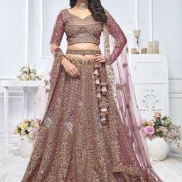 ODETTE Embroidered Sequinned Semi-Stitched Lehenga & Unstitched Blouse With Dupatta-picture-19
