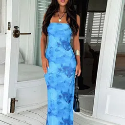 Outzidr Women Tie and Dye Dyed Sheath Maxi Dress-3