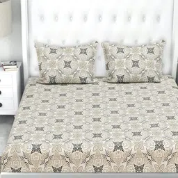 bsb home Valancia White Floral Printed Microfiber 210 TC Queen Bedsheet Set 2.28 x 2.28 m-image-91