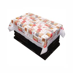 LooMantha Red Floral Waterproof Plastic 4-Seater Table Cover-picture-41