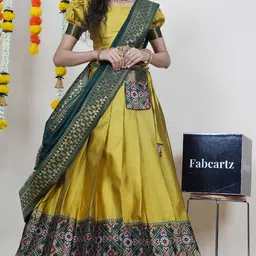 Fabcartz Semi-Stitched Lehenga & Unstitched Blouse With Dupatta-picture-7