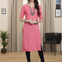 HERE&NOW Selection Of 3 Geometric Printed Round Neck Straight Kurtas-45
