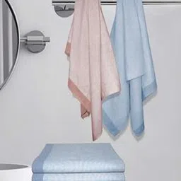 Myntra Elegant Homes Maroon & Blue 5 Striped Cotton 150 GSM Bath Towel-image-87