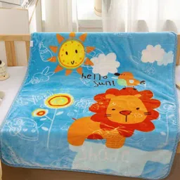 Butterthief Blue & White Cartoon Characters Mink Heavy Winter 210 GSM Single Bed Blanket-image-95