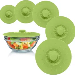 Reusable Silicone Bowl Lids and Covers Flexible Food Covers for Kitchen Storage 5.2 inch Lid Set, Pack of 5-image-58