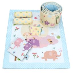 Babyhug 100% Cotton Crib Bedding Set Elephant Print Regular - Multicolor (Cot not Included) image 5