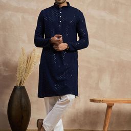 Anouk Men Ethnic Motifs Printed Thread Work Kurta-83