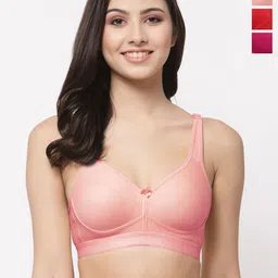 College Girl Women Pack of 3 Full Coverage Lightly Padded Minimizer Bra-picture-5
