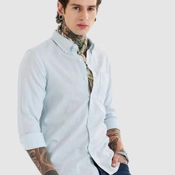 Snitch Men Smart Slim Fit Button-Down Collar Solid Casual Shirt-image-97