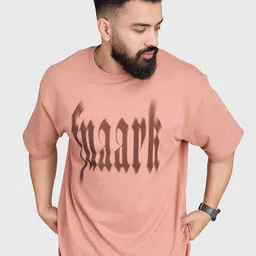 FUAARK Men Typography Printed Round Neck Cotton Oversized T-shirt-picture-37