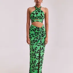 Urban Suburban Women Printed Wrap Maxi Skirt-image-35