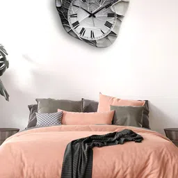 OLIVE TREE Grey & White Printed Wooden Contemporary Wall Clock-61