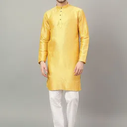 Yugnik Men Ethnic Motifs Regular Kurta with Pyjamas-image-91