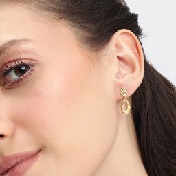 DressBerry Gold Plated Oval Drop Earrings-33