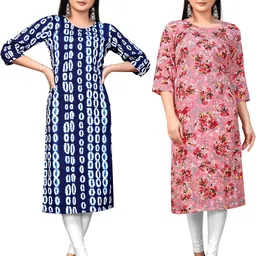 MANTRA DESIGNER Women Pack Of 2 Multicoloured Crepe Kurtas-picture-16