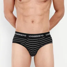LOGGERHEAD Striped Mid Rise Brief - LHYB011-Black-Black-picture-21