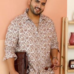 Instafab Plus Size Abstract Printed Comfort Cotton Casual Shirt-picture-15