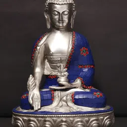 Exotic India Silver-Toned Buddha Idol Showpiece-image-55