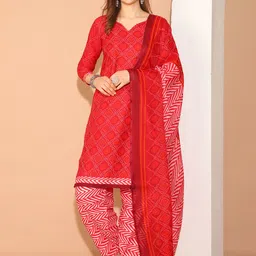 KALINI Women Bandhani Printed Regular Kurta with Salwar & With Dupatta-15