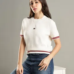 Tommy Hilfiger Women Relaxed Fit Cotton Crew Neck Sweater-picture-11