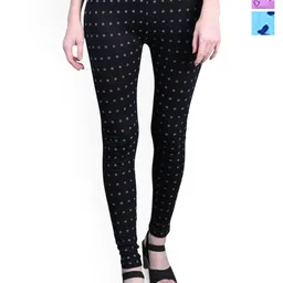 FRENCH KLEIDER Girls Pack Of 3 Printed Cotton Mid-Rise Churidar-Length Leggings-image-9