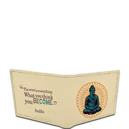 TEMIER Men Typography Printed Canvas Two Fold Wallet image 3