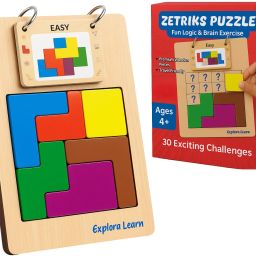 Zetriks Puzzle Wooden Game for Kids and Adults | 30 Logic Challenge Cards-image-17