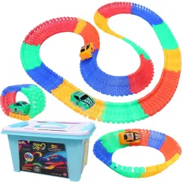 Glow Race Track Cars with LED Flashing Bend Flex 238 Pieces Non-Toxic For Kids-11