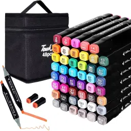 Alcohol Brush Markers Fine & broad chisel Art Markers Sketch Pens with Dual Tips-6