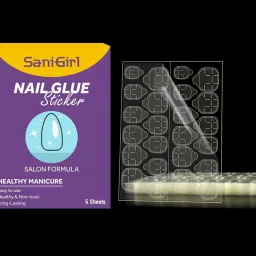 Double-side Glue Nail Stickers Adhesive Flexible Fake Nail Tips,5 Sheets 120 pcs-image-38