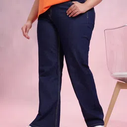 DressBerry Curve Women Plus Size Wide Leg Mid-Rise Stretchable Jeans-image-96