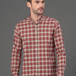 Red Tape Men Tartan Checks Checked Casual Shirt-image-129