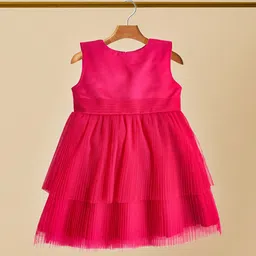 Cherry Crumble Net Layered Fit & Flare Dress-image-28