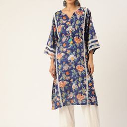 Jaipur Morni Women Floral Printed Beads and Stones Pure Cotton Kurta With Salwar-image-69