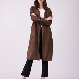 FableStreet Women Suede Double Breasted Overcoat-picture-21
