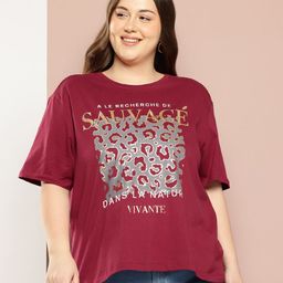 Sztori Plus Size Printed Pure Cotton T-shirt-22