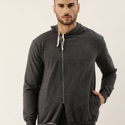 Campus Sutra Men Charcoal Grey Windcheater Outdoor Biker Jacket-54