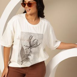 Sztori Plus Size Graphic Printed Pure Cotton Relaxed Fit T-shirt-image-91
