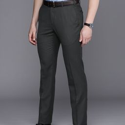 Raymond Men Textured Slim Fit Formal Trousers-image-119