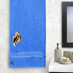 DECOREALM Unisex Blue Self-Design 380 GSM Bath Towel-picture-43