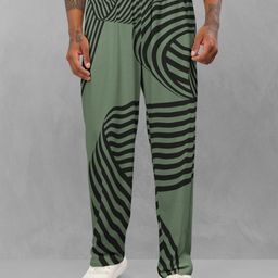 BULLMER Men Printed Mid Rise Relaxed Fit Track Pants-image-11