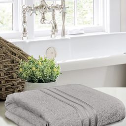 Home Fresh Grey Solid Pure Cotton 400 GSM Bath Towel image 3