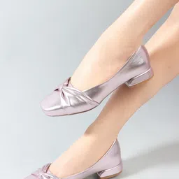ELLE Square Toe Block Heel with Bows-14