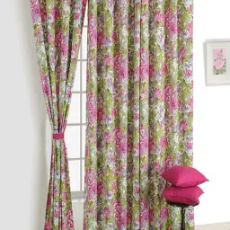 Swayam Polyster Blackout Self Design Single Piece 9 ft Long door Curtain, Grey-67