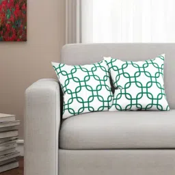 SEJ by Nisha Gupta White & Green Cushion Covers - Set of 2-image-55